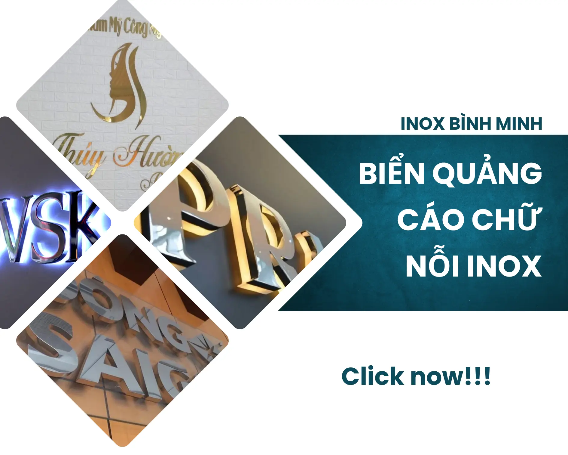 BIỂN QUẢNG CÁO BẰNG CHỮ INOX