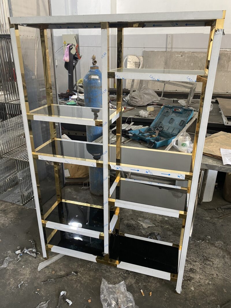 KỆ INOX MÀU VÀNG GƯƠNG 3 KỆ INOX MÀU VÀNG GƯƠNG - Ảnh 3