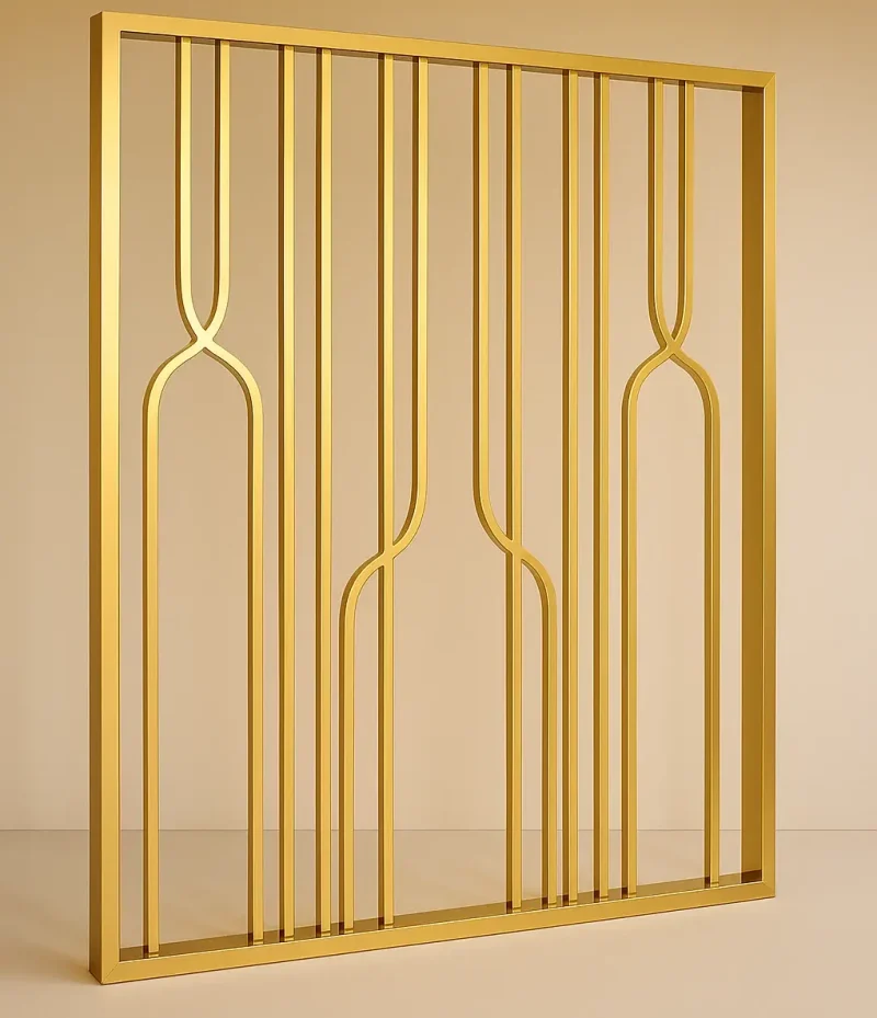 VÁCH NGĂN INOX MẠ PVD VÀNG GƯƠNG 1 VÁCH NGĂN INOX MẠ PVD VÀNG GƯƠNG.