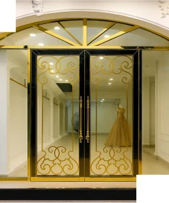 Cửa kính khung inox sang trọng